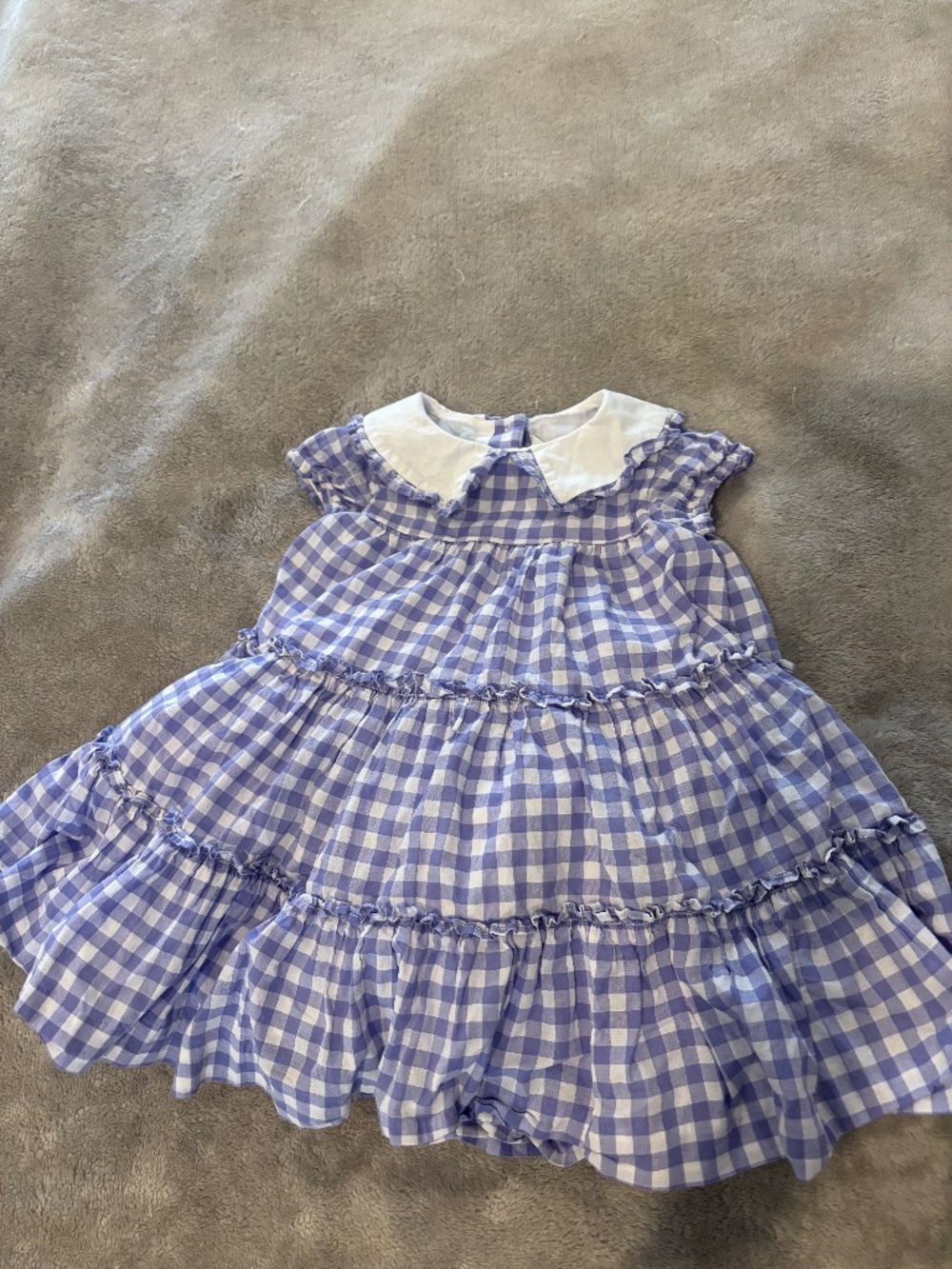 Janie and Jack Plaid Blue White Dress 12-18 Months